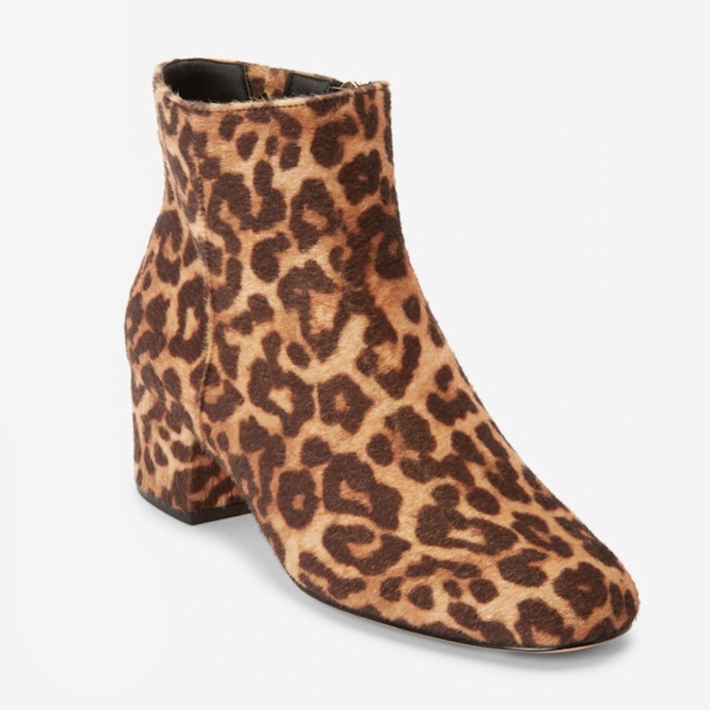 ComfortView Sidney Faux Calf Hair Leopard Booties
